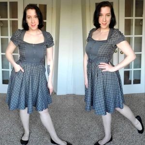 Ella Gray and Black Tartan Dress